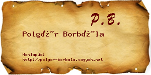 Polgár Borbála névjegykártya